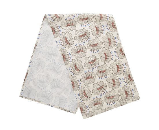 Дорожка на стол из хлопка молочного цвета с принтом Цветы из коллекции Prairie, 45х150 см, Tkano, фото , изображение 2