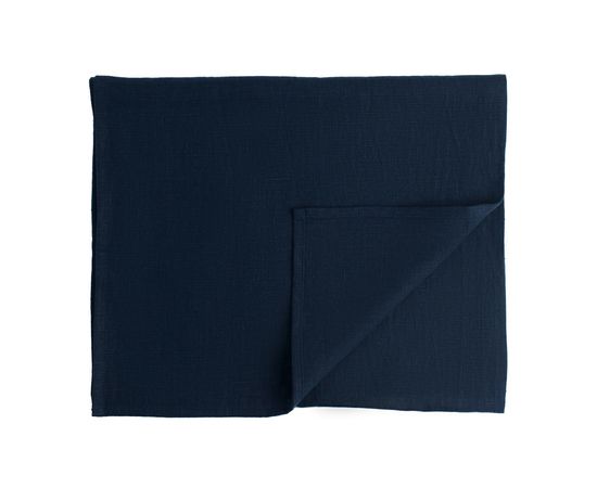 Дорожка на стол из умягченного льна темно-синего цвета Essential, 45х150 см, Tkano, фото 