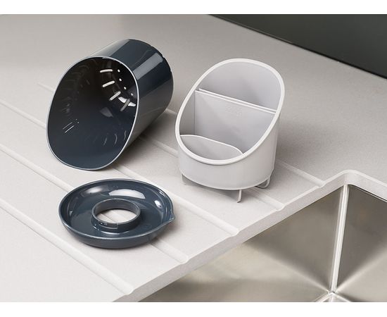 Сушилка для столовых приборов со сливом Dock™ серая, Joseph Joseph, фото , изображение 2