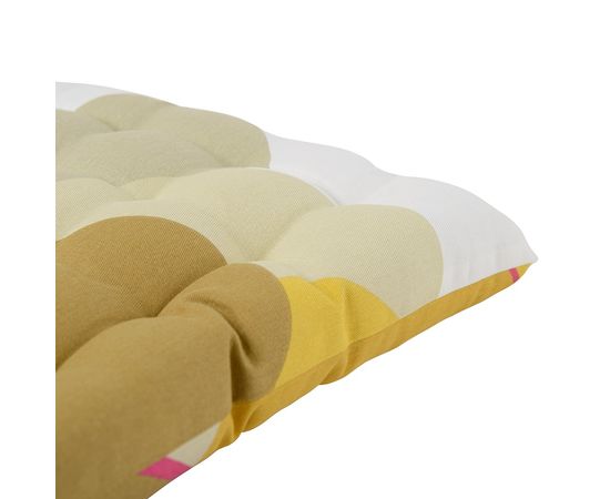 Подушка на стул из хлопка горчичного цвета с авторским принтом из коллекции Freak Fruit, 40х40 см, Tkano, фото , изображение 3