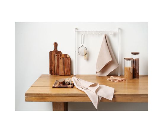 Набор из двух вафельных полотенец изо льна бежевого цвета из коллекции Essential, 50х70 см, Tkano, фото , изображение 9