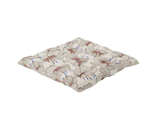 Подушка на стул из хлопка молочного цвета с принтом Цветы из коллекции Prairie, 40х40 см, Tkano, фото , изображение 4