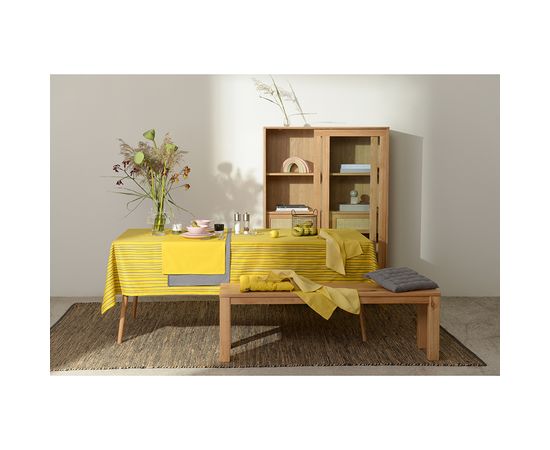 Дорожка серого цвета с фактурным рисунком из хлопка из коллекции Essential, 53х150см, Tkano, фото , изображение 5