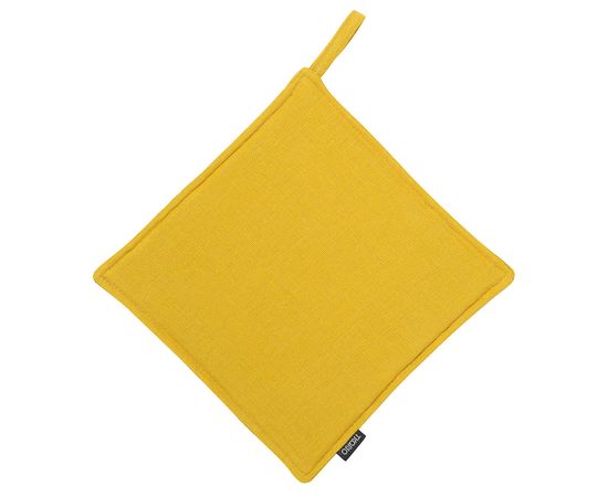 Прихватка из стираного льна горчичного цвета из коллекции Essential, 22х22 см, Tkano, фото 