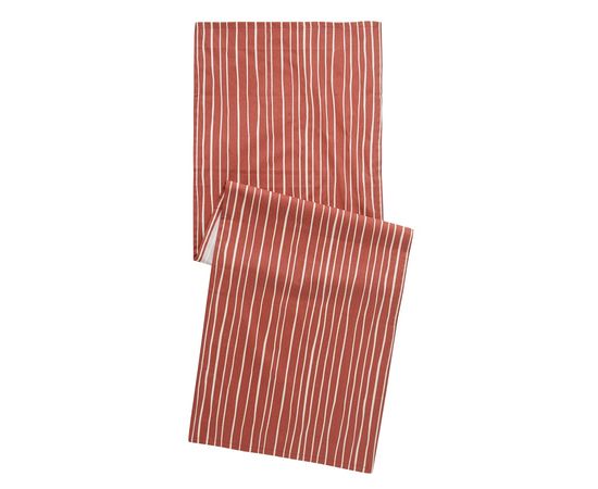 Дорожка на стол из хлопка терракотового цвета с принтом Полоски из коллекции Prairie, 45х150 см, Tkano, фото , изображение 5