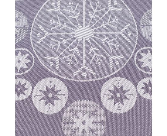 Дорожка из хлопка фиолетово-серого цвета с рисунком Ледяные узоры, New Year Essential, 53х150см, Tkano, фото , изображение 4