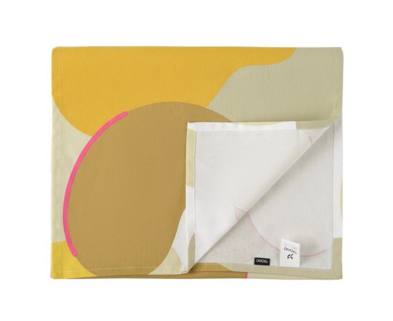 Дорожка на стол из хлопка горчичного цвета с авторским принтом из коллекции Freak Fruit, 45х150 см, Tkano, фото 