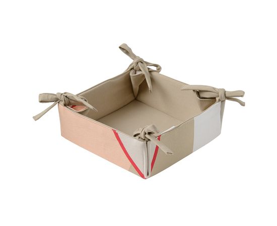 Корзинка для хлеба из хлопка бежевого цвета с авторским принтом из коллекции Freak Fruit, 30х30 см, Tkano, фото 