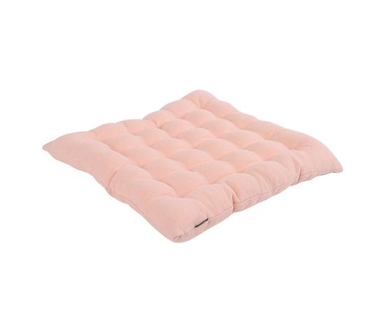 Подушка стеганая на стул из умягченного льна розово-пудрового цвета из коллекции Essential, 40х40 см, Tkano, фото , изображение 3
