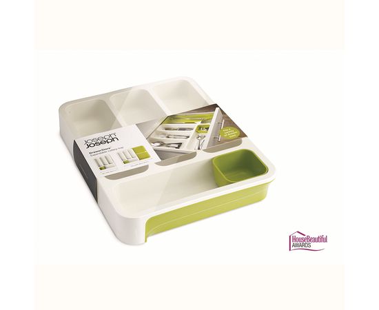 Органайзер для столовых приборов DrawerStore™ раздвижной белый-зеленый, Joseph Joseph, фото , изображение 7
