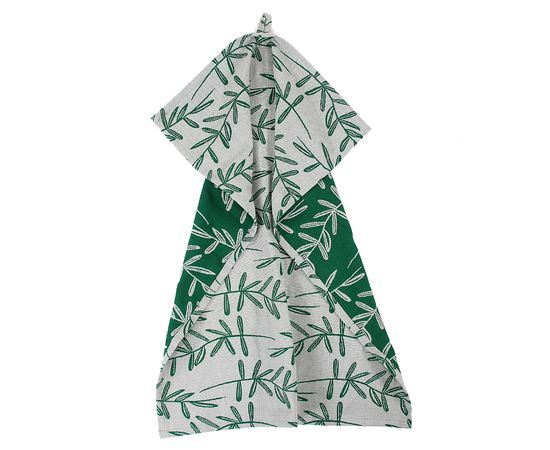 Набор муслиновых кухонных полотенец с графичным принтом Папоротник Russian North, 50х70 см, Tkano, фото , изображение 4