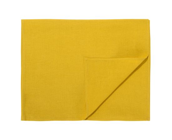 Дорожка на стол из стираного льна горчичного цвета из коллекции Essential, 45х150 см, Tkano, фото 