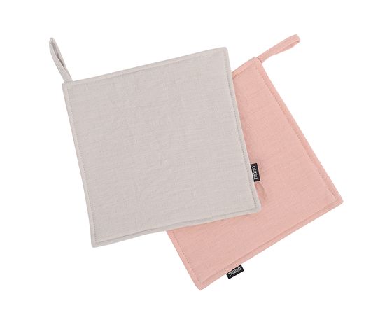 Прихватка из умягченного льна розово-пудрового цвета из коллекции Essential, 22х22 см, Tkano, фото , изображение 2
