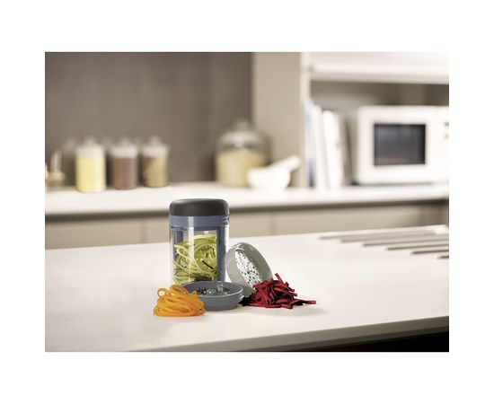 Терка спиралайзер с тремя лезвиями и контейнером для хранения Spiro Sky, Joseph Joseph, фото , изображение 3