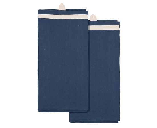 Набор из двух кухонных полотенец саржевого плетения темно-синего цвета из коллекции Essential, 50х70 см, Tkano, фото 