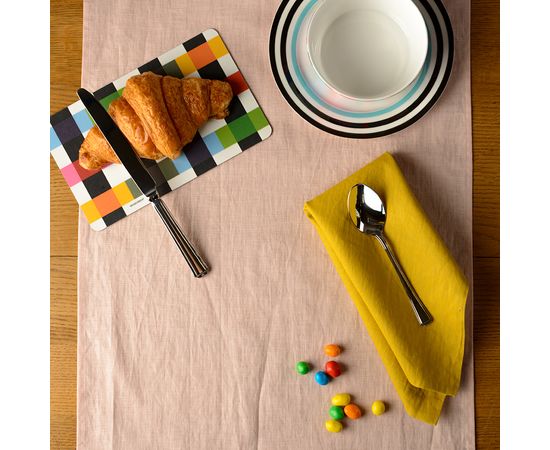 Дорожка на стол из умягченного льна розово-пудрового цвета из коллекции Essential, 45х150 см, Tkano, фото , изображение 4