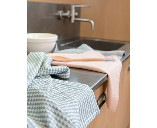 Набор вафельных кухонных полотенец серого цвета из умягченного хлопка из коллекции Essential, 50х70, Tkano, фото , изображение 2