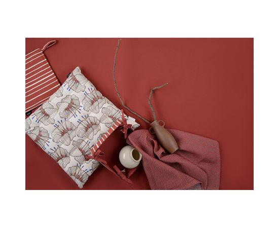Прихватка из хлопка терракотового цвета с принтом Полоски из коллекции Prairie, 22х22 см, Tkano, фото , изображение 2