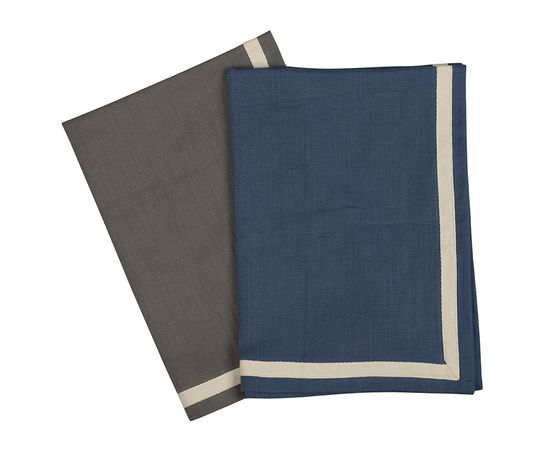 Набор из двух кухонных полотенец саржевого плетения серого цвета из коллекции Essential, 50х70 см, Tkano, фото , изображение 2