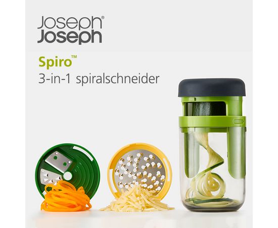 Терка спиралайзер с тремя лезвиями и контейнером для хранения Spiro, Joseph Joseph, фото , изображение 8