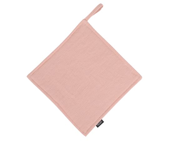 Прихватка из умягченного льна розово-пудрового цвета из коллекции Essential, 22х22 см, Tkano, фото 