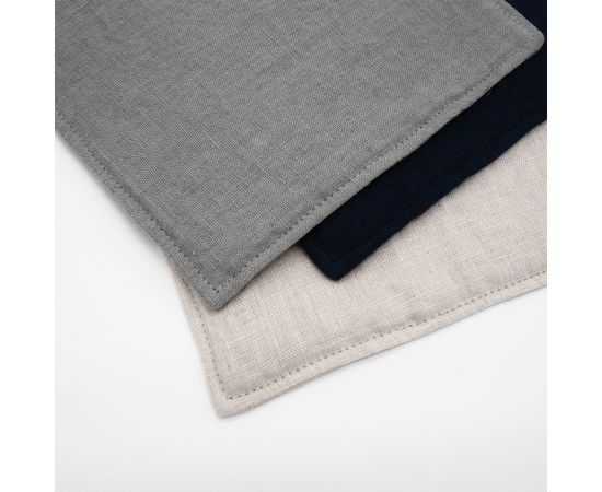 Прихватка из умягченного льна темно-синего цвета Essential, 22х22 см, Tkano, фото , изображение 3