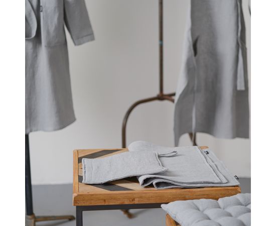 Прихватка из умягченного льна серого цвета Essential, 22х22 см, Tkano, фото , изображение 4