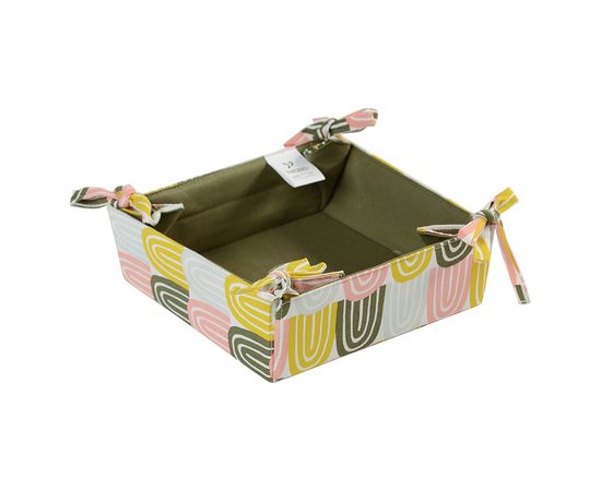 Корзинка для хлеба из хлопка оливкового цвета с принтом Passion Arch из коллекции Wild, 35х35 см, Tkano, фото 