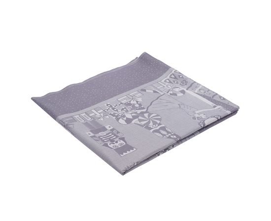 Скатерть из хлопка фиолетово-серого цвета с рисунком Щелкунчик, New Year Essential, 180х180см, Tkano, фото , изображение 3