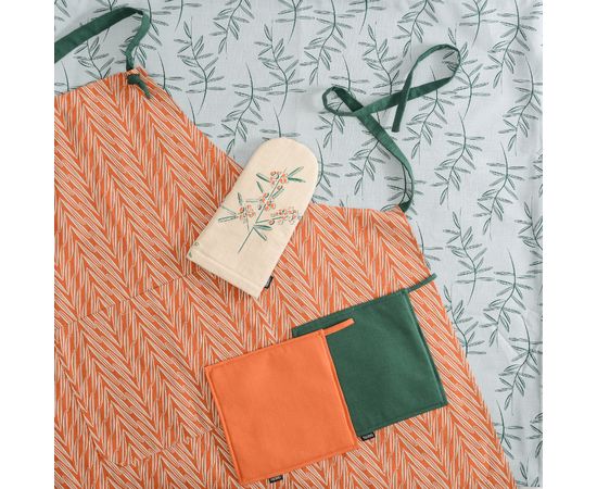 Скатерть на стол из хлопка с графичным принтом Папоротник Russian North, 170х170 см, Tkano, фото , изображение 5