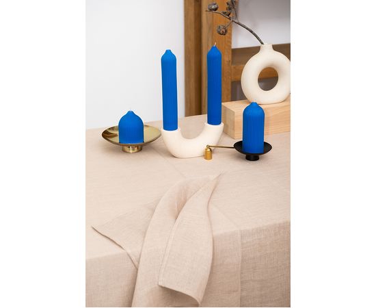 Скатерть из стираного льна бежевого цвета из коллекции Essential, 170х170 см, Tkano, фото , изображение 8