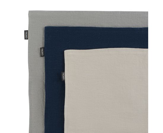 Салфетка двухсторонняя под приборы из умягченного льна бежевого цвета, 35х45 см, Tkano, фото , изображение 3