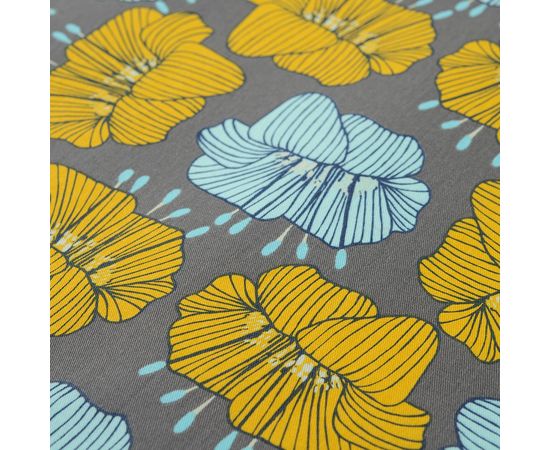 Салфетка сервировочная из хлопка серого цвета с принтом Цветы из коллекции Prairie, 45х45 см, Tkano, фото , изображение 3