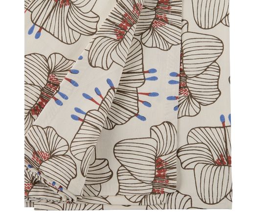 Скатерть из хлопка молочного цвета с принтом Цветы из коллекции Prairie, 170х250 см, Tkano, фото , изображение 3