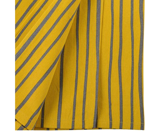 Скатерть из хлопка горчичного цвета с принтом Полоски из коллекции Prairie, 170х170 см, Tkano, фото , изображение 4