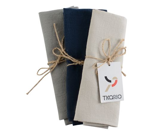 Салфетка сервировочная из умягченного льна бежевого цвета Essential, 45х45 см, Tkano, фото , изображение 5