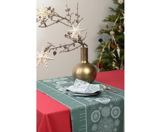 Скатерть на стол из хлопка красного цвета Russian North, 170х170 см, Tkano, фото , изображение 2