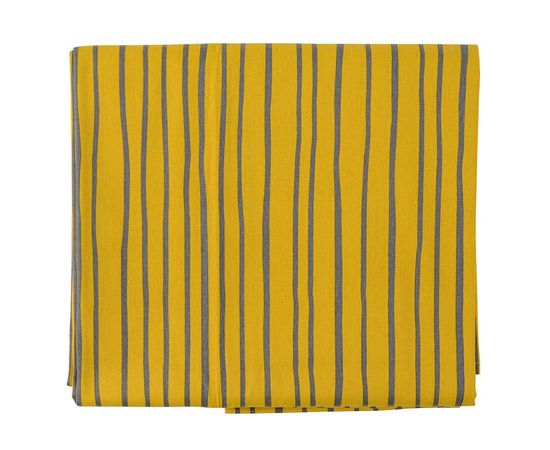 Скатерть из хлопка горчичного цвета с принтом Полоски из коллекции Prairie, 170х250 см, Tkano, фото 