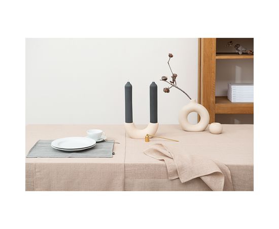 Скатерть из стираного льна бежевого цвета из коллекции Essential, 170х170 см, Tkano, фото , изображение 3