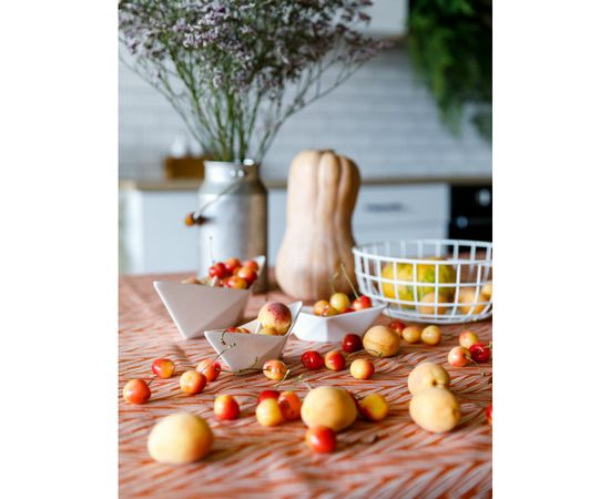 Скатерть на стол из хлопка с графичным принтом Колосья Russian North, 170х170 см, Tkano, фото , изображение 5