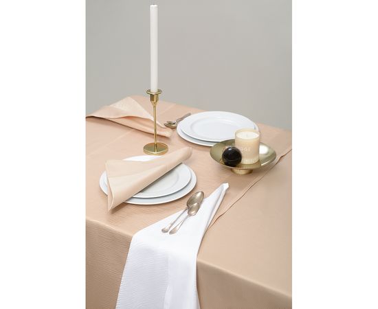 Салфетка сервировочная жаккардовая бежевого цвета из хлопка с вышивкой из коллекции Essential, 53х53 см, Tkano, фото , изображение 3 Салфетка сервировочная жаккардовая бежевого цвета из хлопка с вышивкой из коллекции Essential, 53х53 см, Tkano, фото , изображение 3