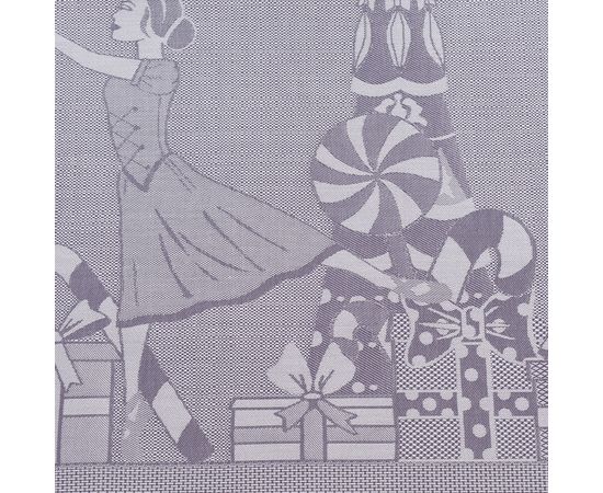 Скатерть из хлопка фиолетово-серого цвета с рисунком Щелкунчик, New Year Essential, 180х180см, Tkano, фото , изображение 4