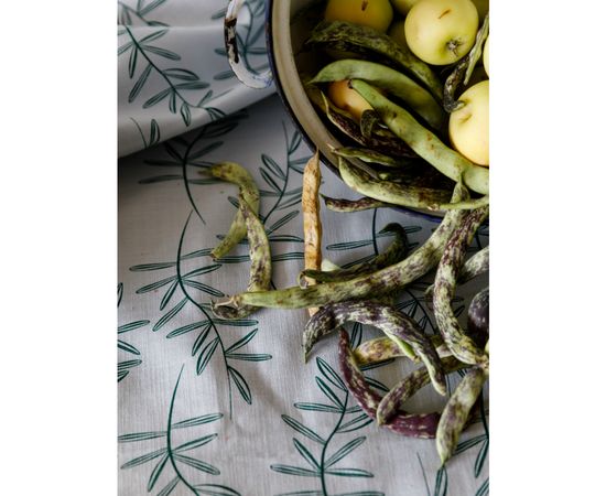 Скатерть на стол из хлопка с графичным принтом Папоротник Russian North, 150х250 см, Tkano, фото , изображение 4