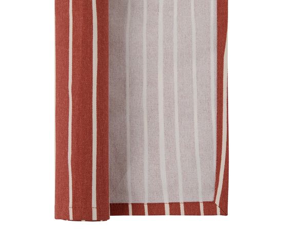 Салфетка сервировочная из хлопка терракотового цвета с принтом Полоски из коллекции Prairie, 45х45 см, Tkano, фото , изображение 2