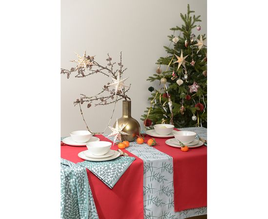 Скатерть на стол из хлопка с графичным принтом Папоротник Russian North, 150х250 см, Tkano, фото , изображение 3