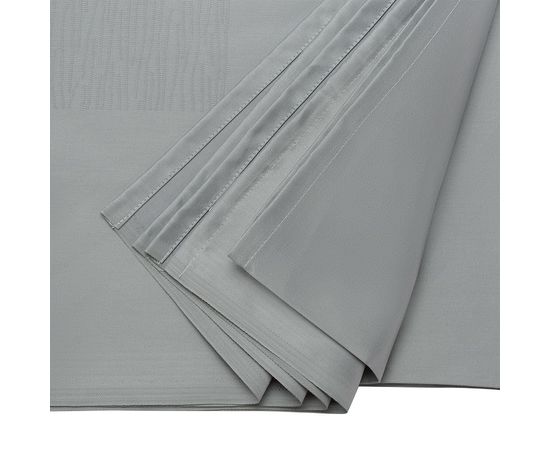Скатерть жаккардовая серого цвета из хлопка с вышивкой из коллекции Essential, 180х180 см, Tkano, фото , изображение 3