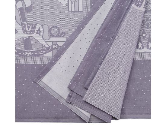 Скатерть из хлопка фиолетово-серого цвета с рисунком Щелкунчик, New Year Essential, 180х180см, Tkano, фото , изображение 5