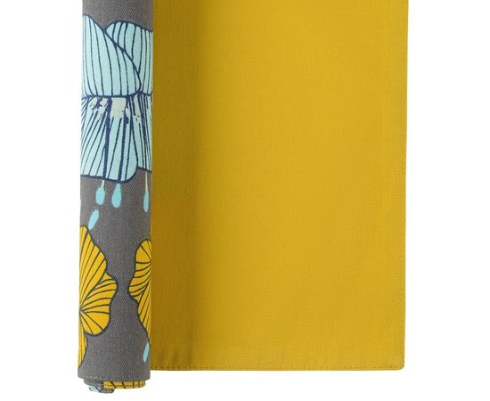 Салфетка двухсторонняя под приборы из хлопка серого цвета с принтом Цветы из коллекции Prairie, 35х45 см, Tkano, фото , изображение 3