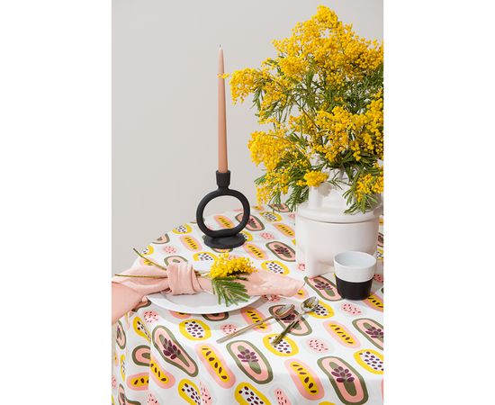 Скатерть на стол с принтом Passion Fruit из коллекции Wild, 170х170 см, Tkano, фото , изображение 6