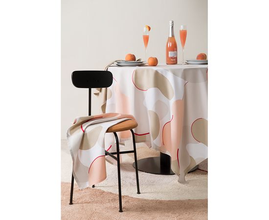 Скатерть из хлопка бежевого цвета с авторским принтом из коллекции Freak Fruit, 170х250 см, Tkano, фото , изображение 2